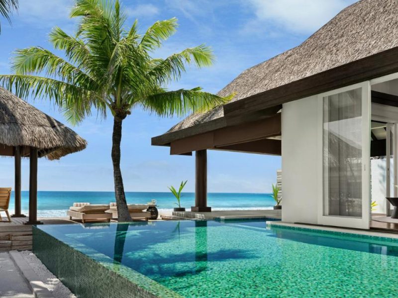 Ocean House with Pool and Private Beach Cabana – Complimentary shared round-trip airport transfer for 2 person – Naladhu Private Island Maldives